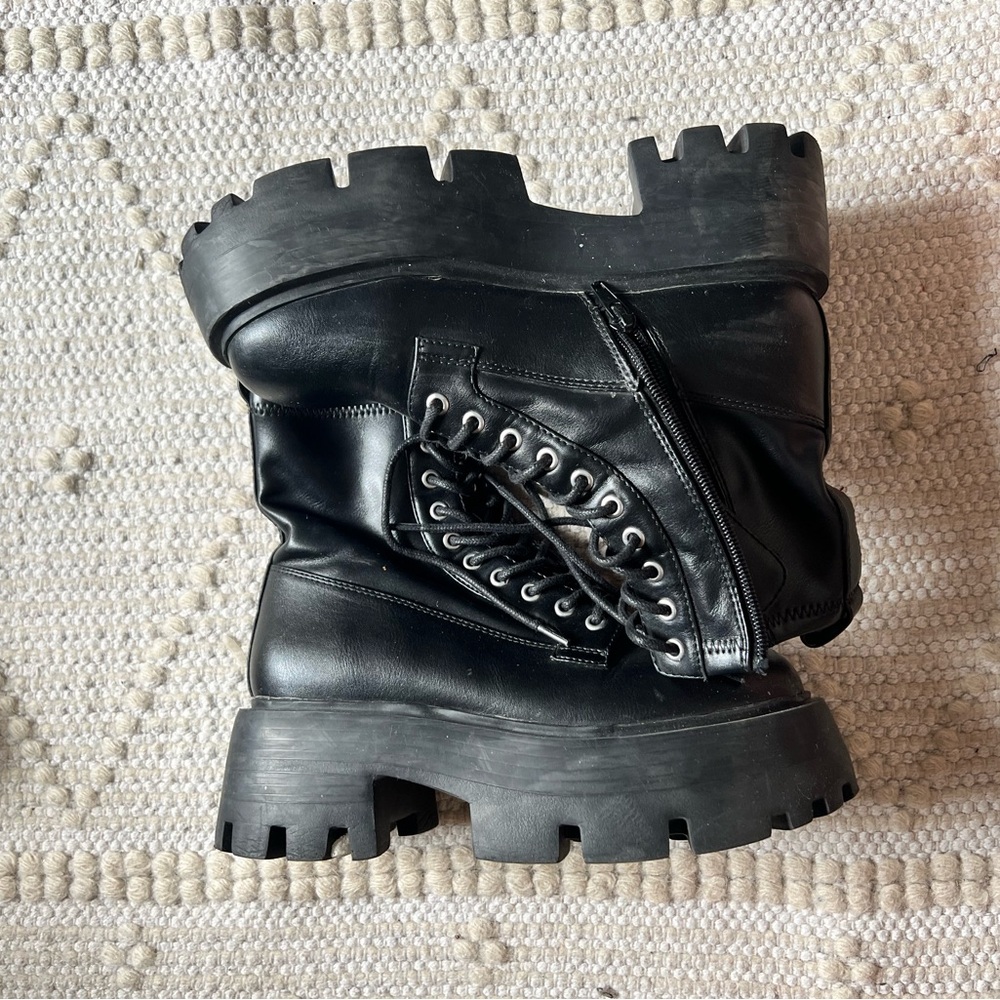 Steve Madden Black Combat Boots